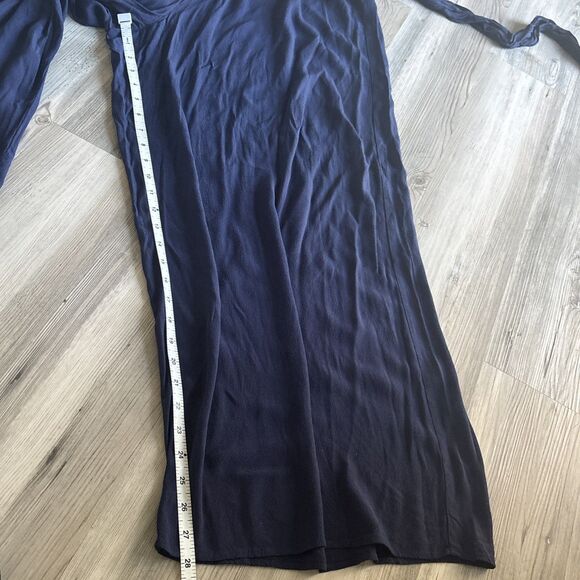 Gap Wide Leg Pull On Rayon Viscose Gaucho Pants Elastic Waist & Tie Size Large - Picture 7 of 10